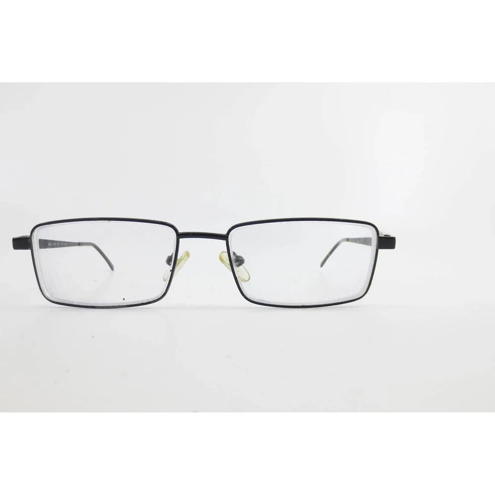 MM 5105 BK Rectangular Black Metal Eyeglass Frames 52-17-140 Full Rim Glasses